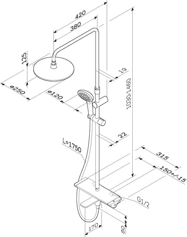 Душевая стойка AM.PM Spirit V2.0 F0770A500 Sancos — официальный сайт