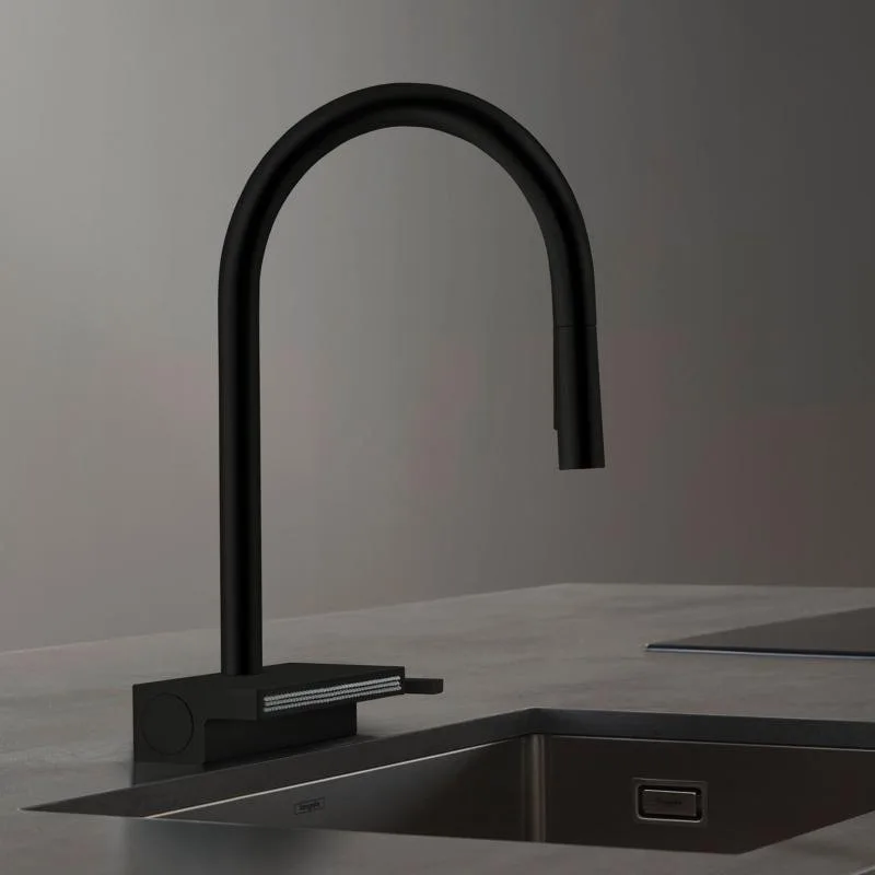 Смеситель для кухни Hansgrohe Aquno Select M81 73831670 матовый черный Sancos — официальный сайт
