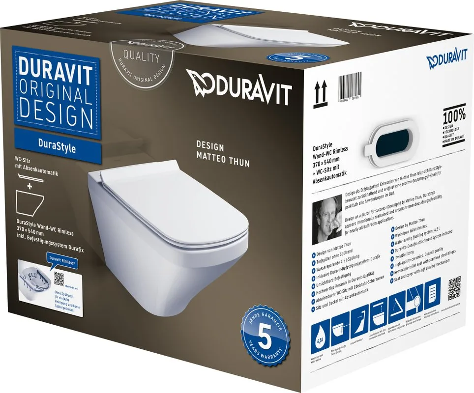 Унитаз подвесной Duravit DuraStyle 45510900A1 Sancos — официальный сайт