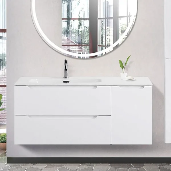 Тумба под раковину без столешницы BelBagno Etna 120 L 2 ящика, дверца, bianco lucido Sancos — официальный сайт