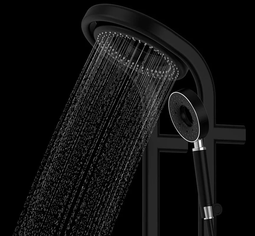 Душевая стойка AQUAme AQM8004B, черная Sancos — официальный сайт