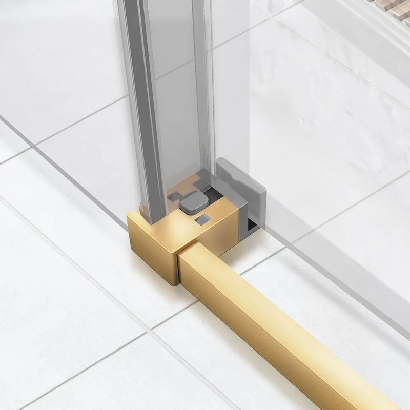Душевая дверь в нишу Vincea Slim Soft VDS-1SS150CLG 150 см профиль брашированное золото, стекло проз Sancos — официальный сайт