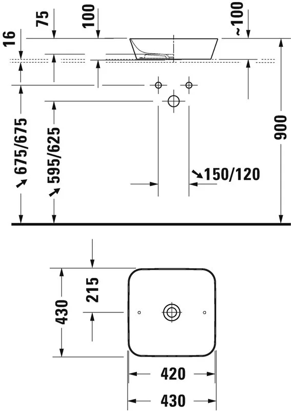 Накладная раковина Duravit Cape Cod 2340430000 43 см Sancos — официальный сайт