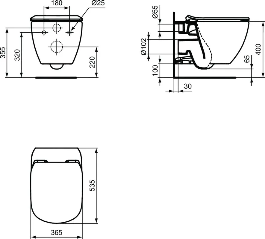 Унитаз подвесной Ideal Standard Tesi T354601 Sancos — официальный сайт