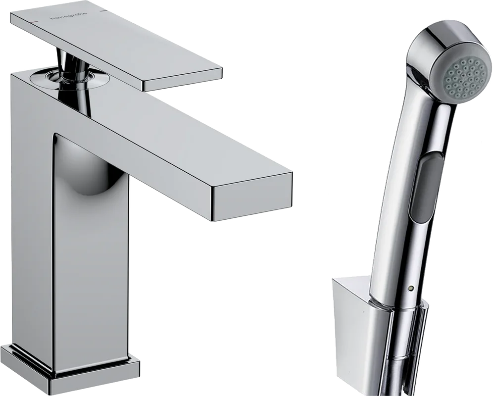 Смеситель для раковины Hansgrohe Tecturis E 110 73210000 с гигиеническим душем, хром Sancos — официальный сайт