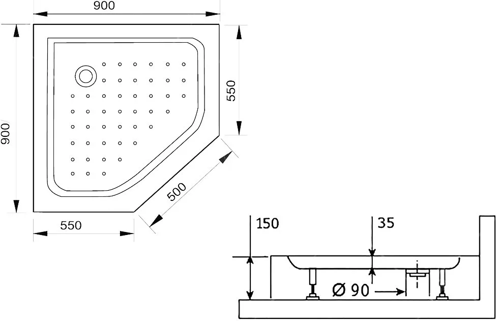 Поддон для душа RGW Lux TN -TR 16180599-41 90x90 Sancos — официальный сайт