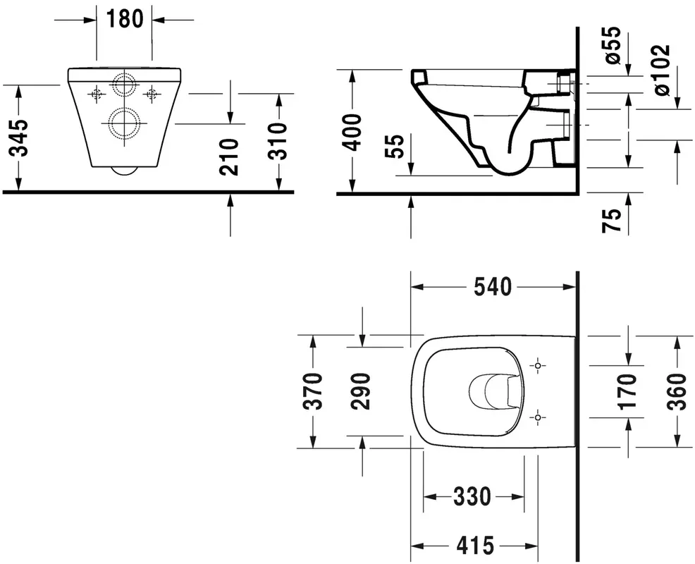Чаша для унитаза подвесного Duravit DuraStyle 2551090000 Sancos — официальный сайт