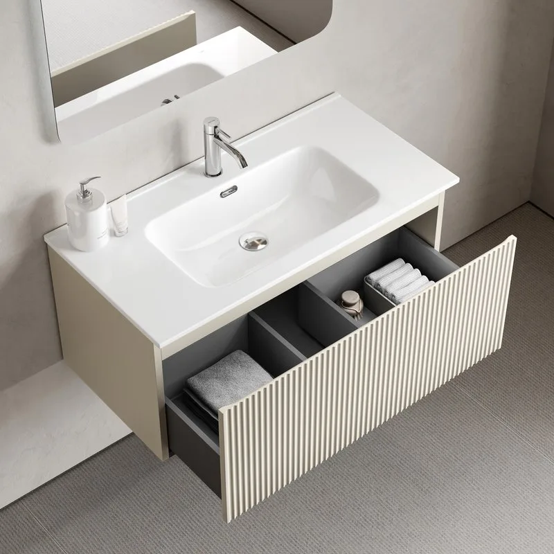 Тумба под раковину Sancos Snob R 1.0 90 подвесная Beige soft (капучино), SNR1.090CE Sancos — официальный сайт