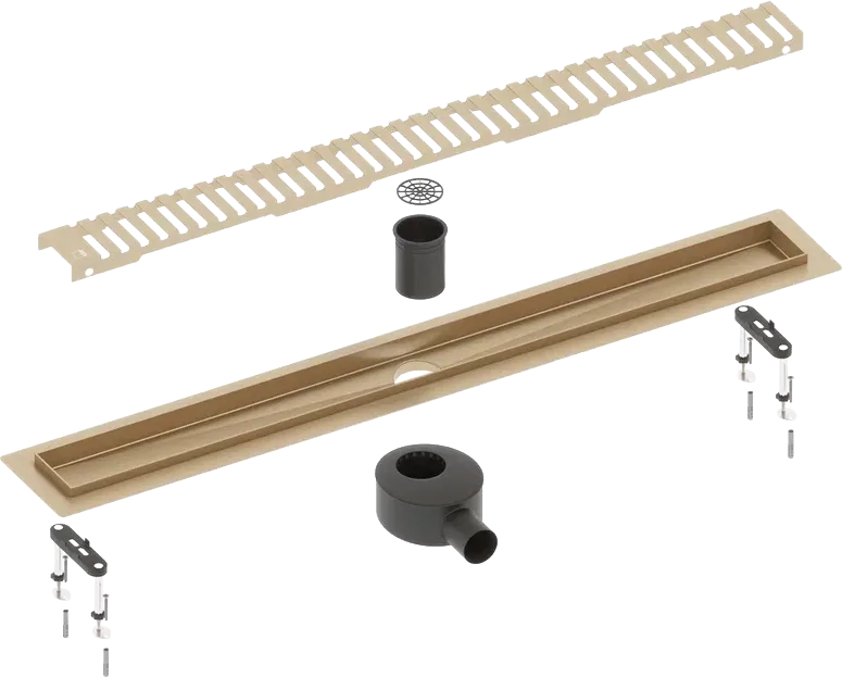 Душевой трап (лоток) Timo Drain Systems DS230107/17 700 вставка lines, золото матовое Sancos — официальный сайт