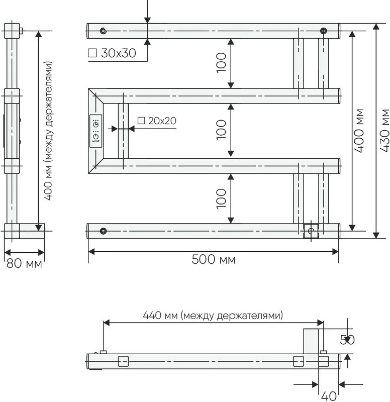 Полотенцесушитель электрический Indigo Muza DGM40-50Rt полированный хром Sancos — официальный сайт