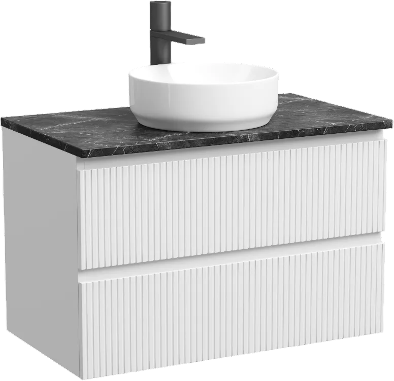 Тумба с раковиной Sancos Snob T 80 см, bianco, столешница черный мрамор, раковина CN6005 Sancos — официальный сайт