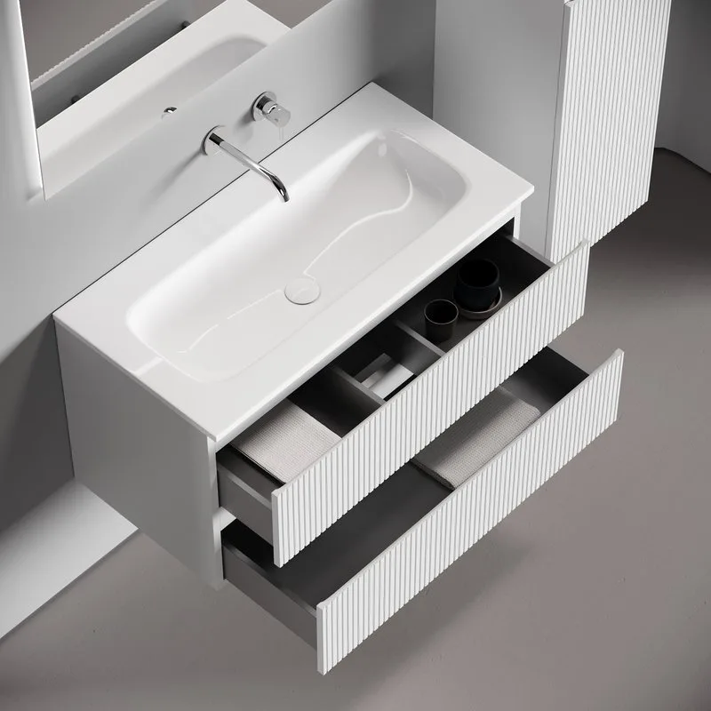 Тумба с раковиной Sancos Snob T 90 подвесная, bianco, раковина СN7019wx Sancos — официальный сайт