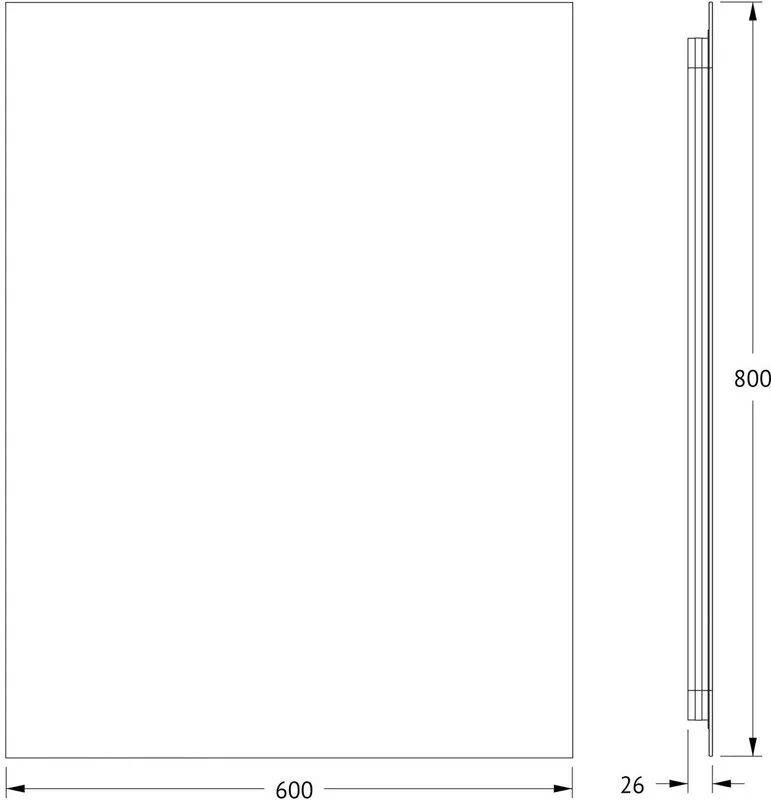 Зеркало Defesto Glow DF 2507 60х80 с LED-подсветкой, 4 500 K, без выключателя