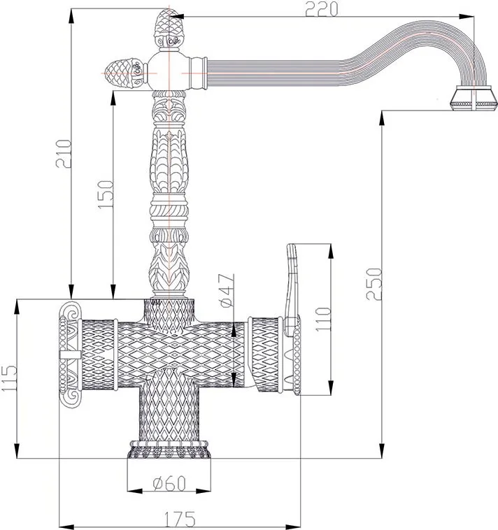 Смеситель для кухни Zorg Antic A 50 KF-BR Sancos — официальный сайт