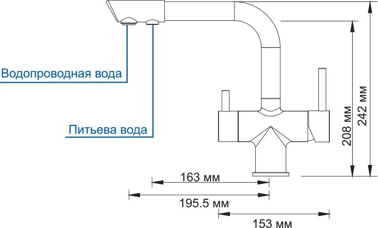 Смеситель для кухни Wasserkraft A8017 Sancos — официальный сайт