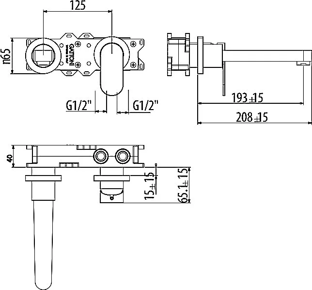 Смеситель для раковины Gattoni H2OMIX 7000 7003570NO С ВНУТРЕННЕЙ ЧАСТЬЮ, черный матовый Sancos — официальный сайт