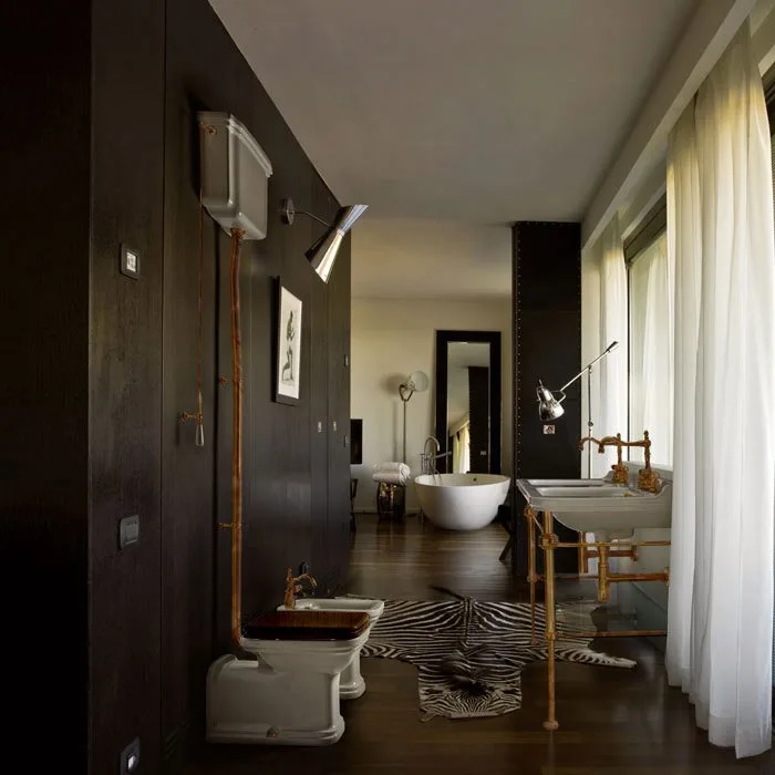 Крышка-сиденье Kerasan Waldorf 418640 орех, с микролифтом, петли бронза Sancos — официальный сайт