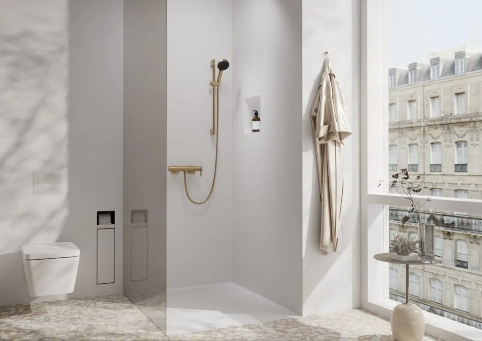 Смеситель для душа Hansgrohe Tecturis E 73620140 шлифованная бронза Sancos — официальный сайт