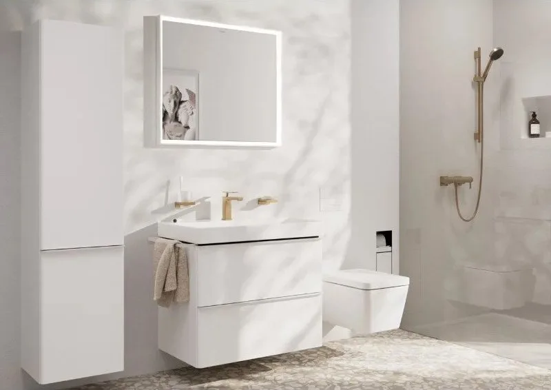 Смеситель для раковины Hansgrohe Tecturis E 110 73010140 шлифованная бронза Sancos — официальный сайт
