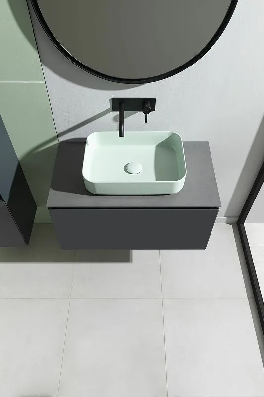 Тумба под раковину без столешницы Allen Brau Infinity 100 1+1, подвесная, антрацит матовый Sancos — официальный сайт