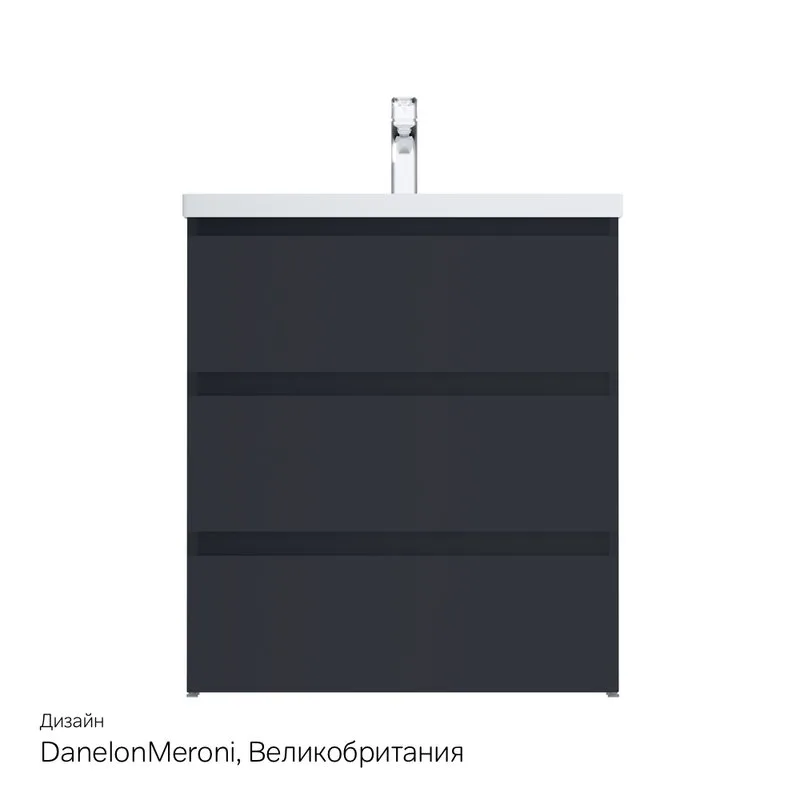 Тумба под раковину без столешницы AM.PM Gem S 75 графит матовый, напольная, с 3 ящиками Sancos — официальный сайт