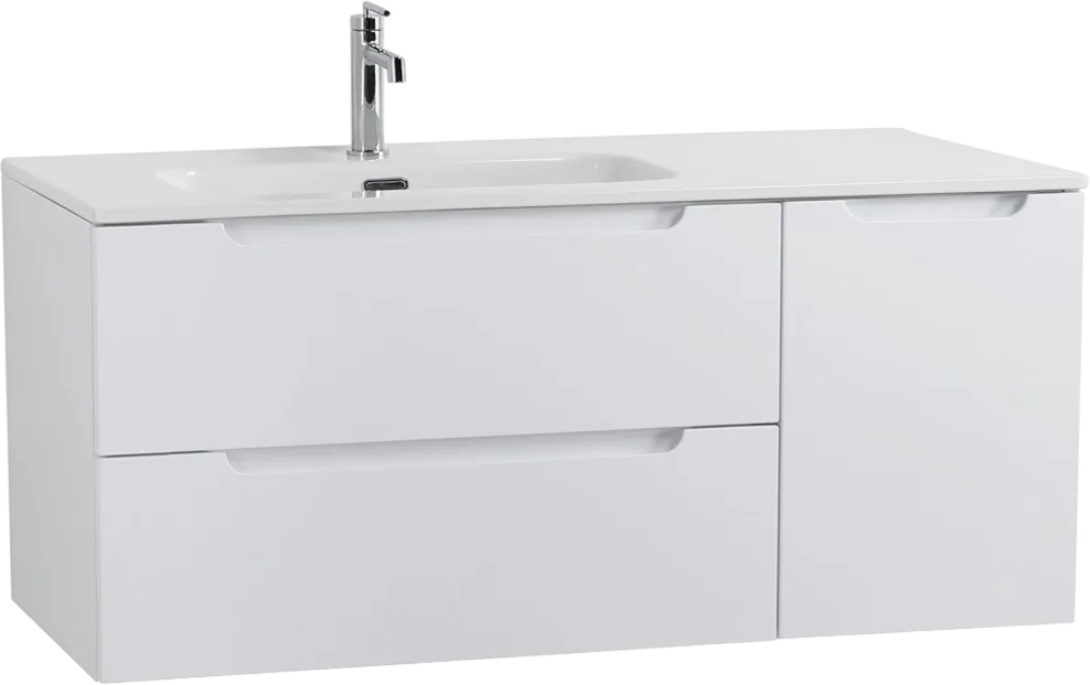 Тумба под раковину без столешницы BelBagno Etna 120 L 2 ящика, дверца, bianco lucido Sancos — официальный сайт