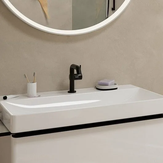 Смеситель для раковины Hansgrohe Tecturis S Fine 110 CoolStart 73320670 матовый черный Sancos — официальный сайт
