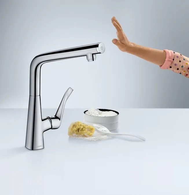 Смеситель для кухни Hansgrohe Metris Select 14883000 Sancos — официальный сайт