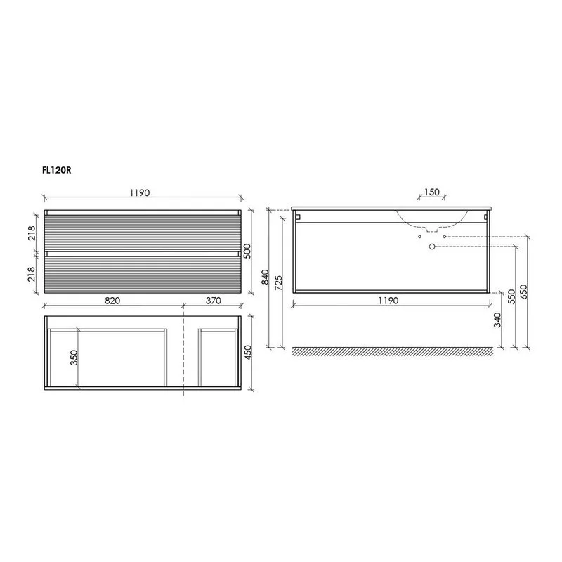 Тумба под раковину Sancos Folk 120 подвесная правая Ergraut soft (мягкий серый), FL120RES Sancos — официальный сайт
