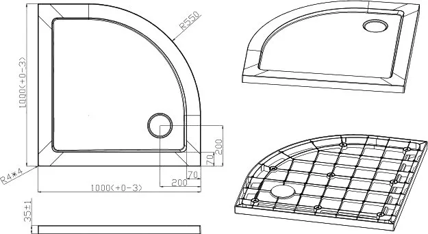 Поддон для душа Cezares Tray SMC TRAY-M-R-100-550-35-W Sancos — официальный сайт