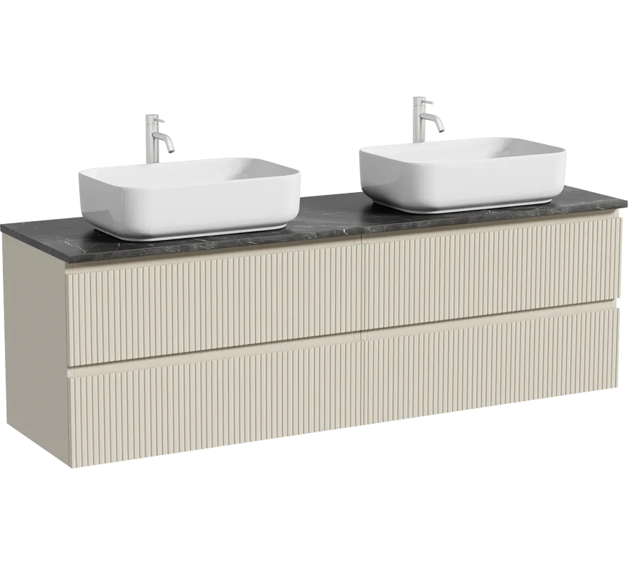 Тумба с раковиной Sancos Snob T 160 beige soft, столешница черный мрамор TT160A1X, раковина CN5043 Sancos — официальный сайт