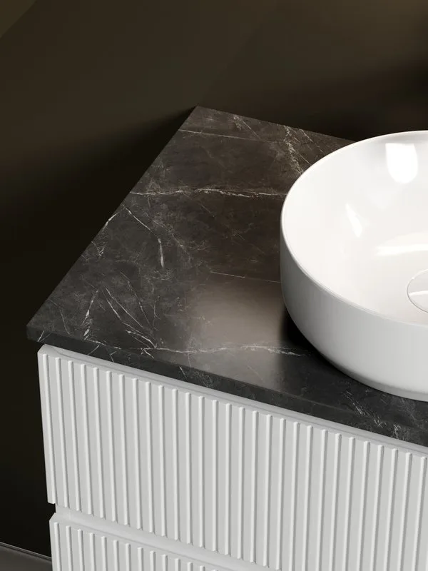 Тумба с раковиной Sancos Snob T 80 см, bianco, столешница черный мрамор, раковина CN6005 Sancos — официальный сайт