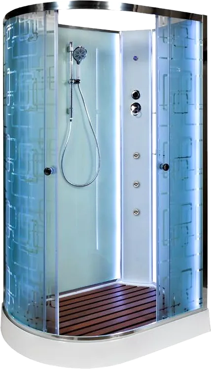 Душевая кабина DTO EM1511RN 110х80, LED с гидромассажем, профиль хром, стекло матовое с узором Sancos — официальный сайт