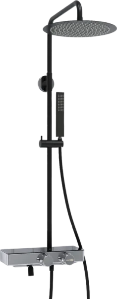 Душевая стойка Wasserkraft Abens 2000 A114.160.218.CB Thermo, с термостатом, черная