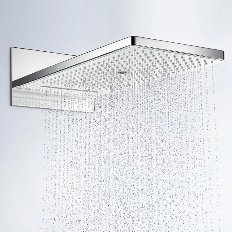 Верхний душ Hansgrohe Rainmaker Select 580 3jet 24011400 EcoSmart, белый, хром Sancos — официальный сайт