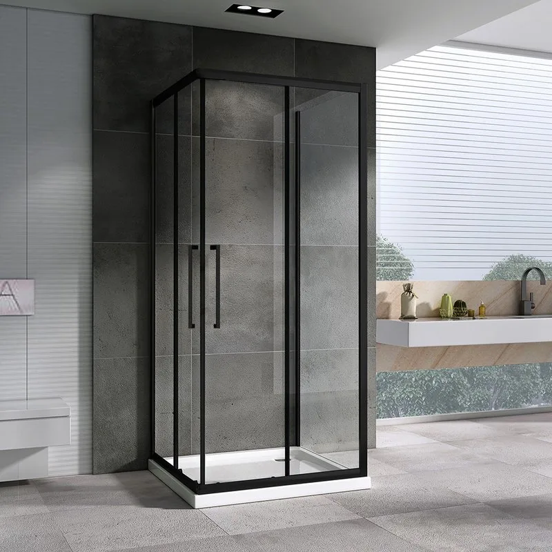 Душевой уголок Abber Schwarzer Diamant AG02080BH-S80B 80x80, профиль черный,  стекло прозрачное Sancos — официальный сайт