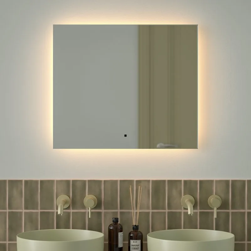 Зеркало Defesto Glow DF 2516RH 70х60 с LED-подсветкой, 3000 K, инфракрасный выключатель