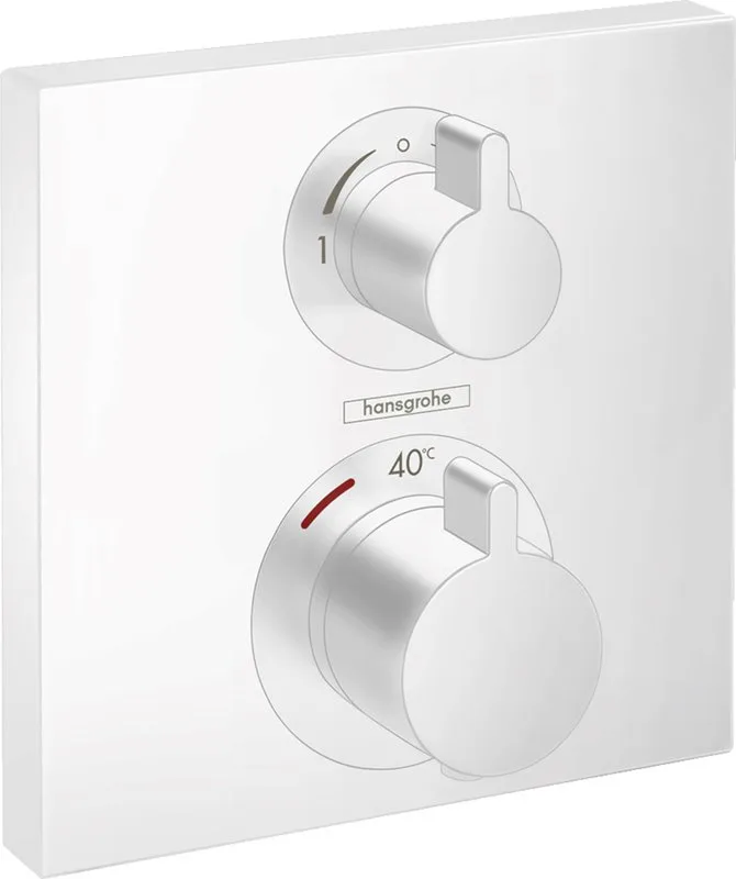 Термостатический смеситель встраиваемый Hansgrohe Ecostat Square 15714700, для душа, матовый белый Sancos — официальный сайт