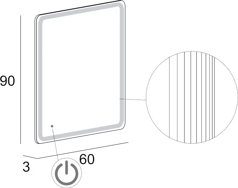Зеркало Cezares 90x60 с LED-подсветкой touch system Sancos — официальный сайт