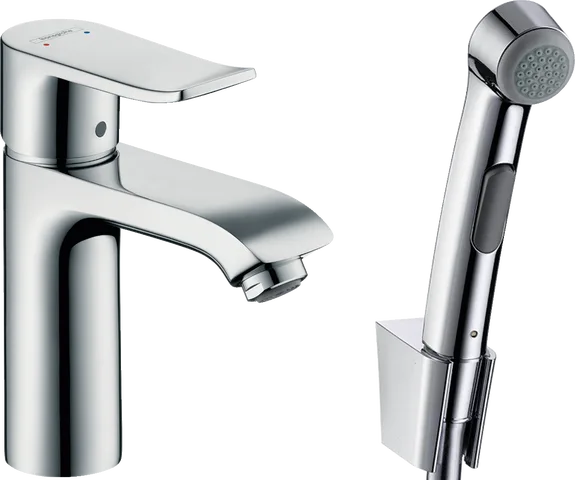 Смеситель для раковины Hansgrohe Metris 31285000 для раковины с гигиеническим душем Sancos — официальный сайт