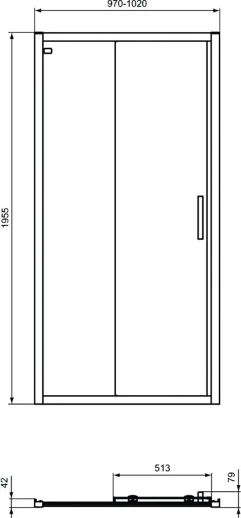 Душевая дверь в нишу Ideal Standard Connect 2 100 см, черный шелк Sancos — официальный сайт