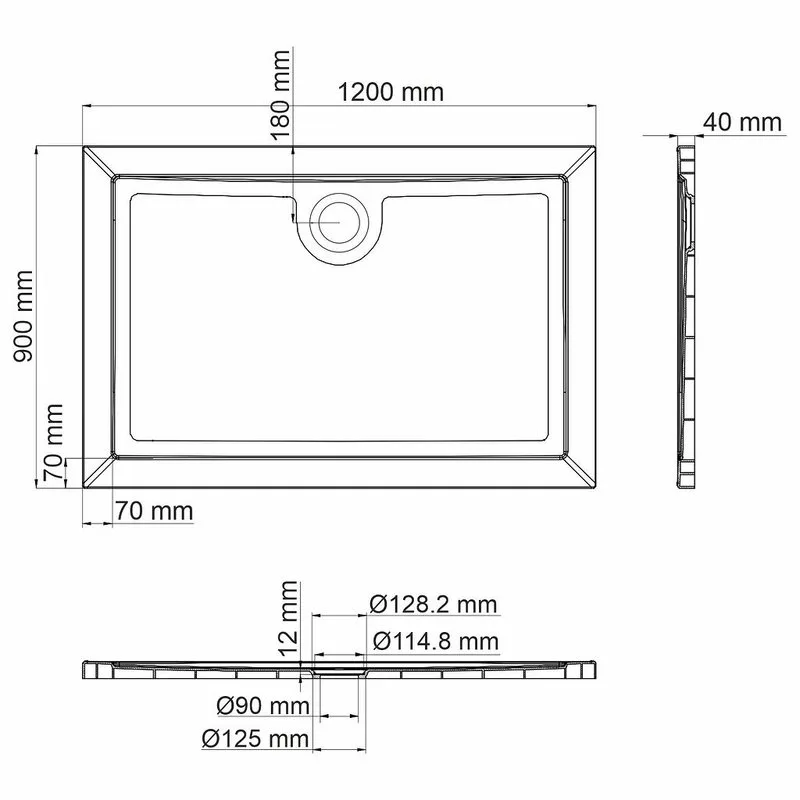Поддон для душа Wasserkraft Salm 27T 120х90 Sancos — официальный сайт