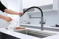 Смеситель для кухни Paulmark Nexus Diamond Nd613999-GM с гибким изливом,вороненая сталь Sancos — официальный сайт