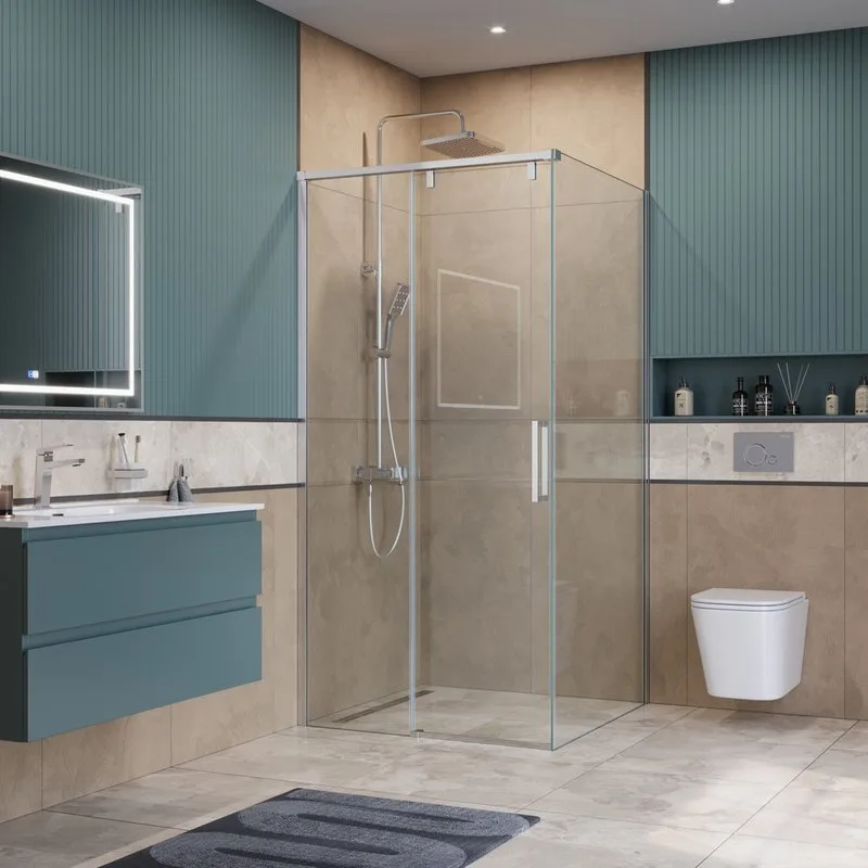 Душевой уголок BelBagno Soft Close-1 A-1-100-C-Cr профиль хром Sancos — официальный сайт