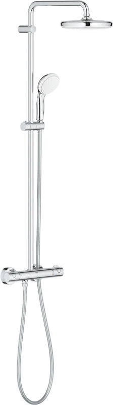 Душевая стойка Grohe Bau System 210 26699000, с термостатом, хром Sancos — официальный сайт