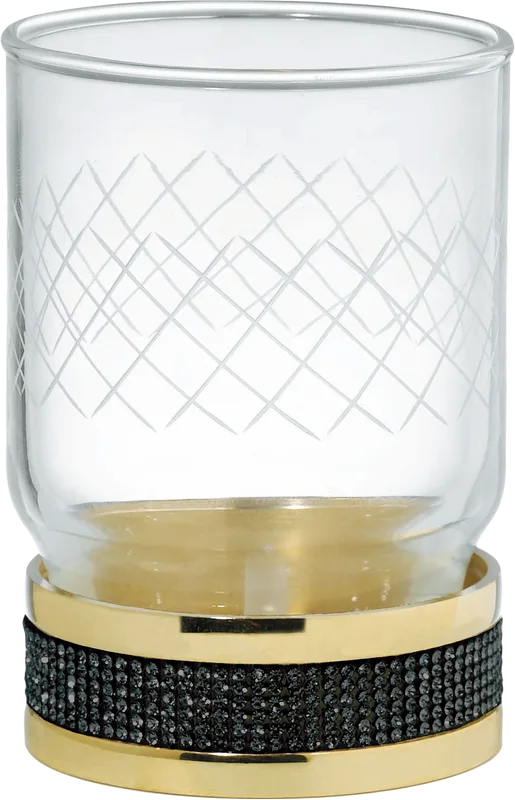 Стакан Boheme Royal Cristal Black Gold настольный Sancos — официальный сайт