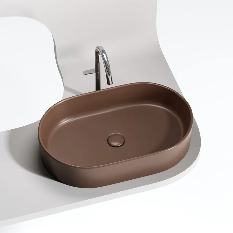Накладная раковина Ceramicanova Element CN6048MDB темно-коричневая матовая Sancos — официальный сайт