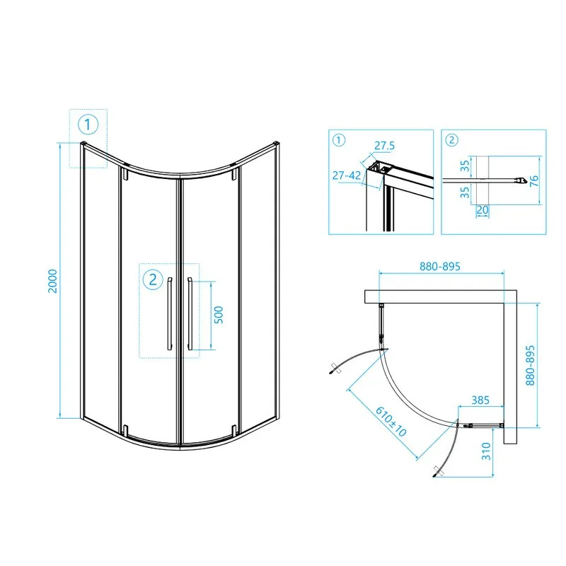Душевой уголок RGW Stilvoll SV-53 B 90x90x200 профиль черный Sancos — официальный сайт