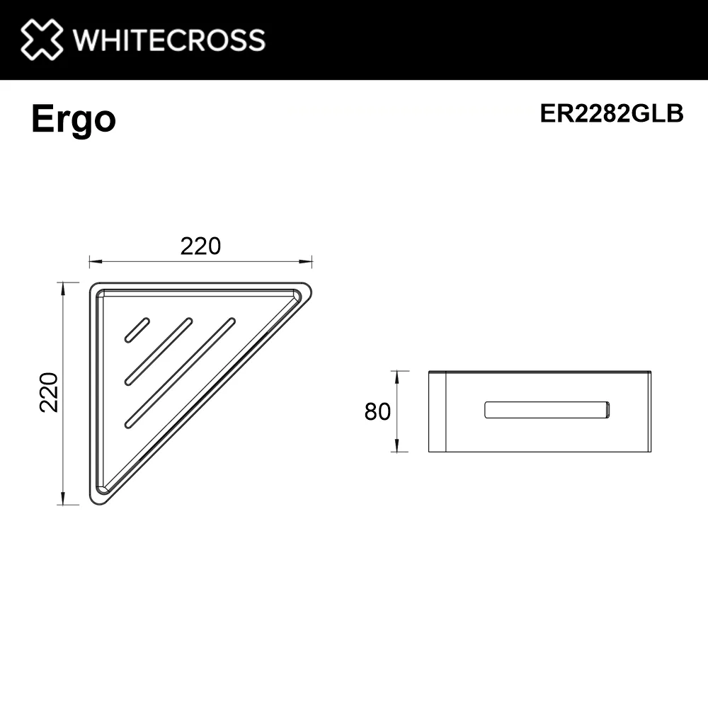 Полка WHITECROSS Ergo ER2282GLB, брашированное золото Sancos — официальный сайт
