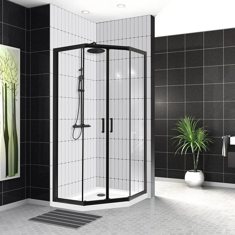 Душевой уголок BelBagno Uno 195 P 2 90 C Nero профиль черный, стекло прозрачное Sancos — официальный сайт